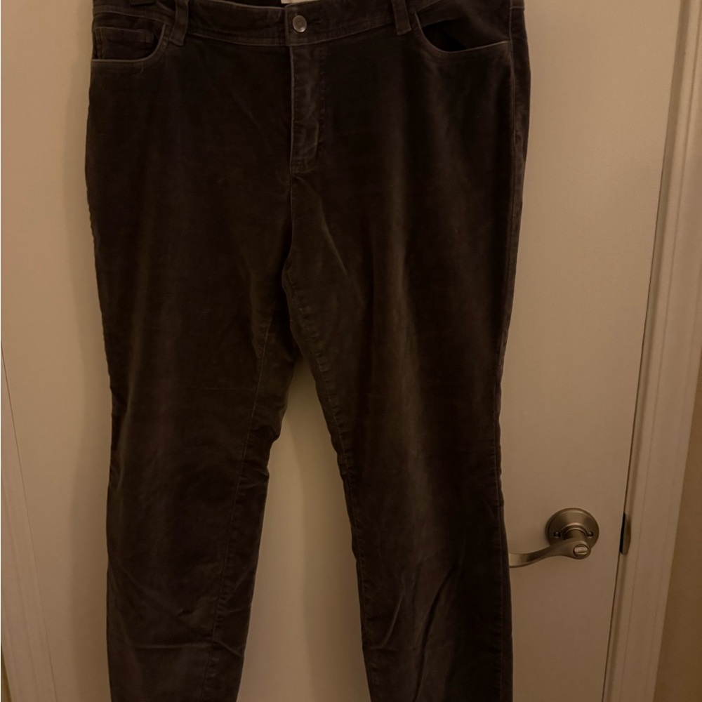 Garnet Hill Grey Velvet Jeans